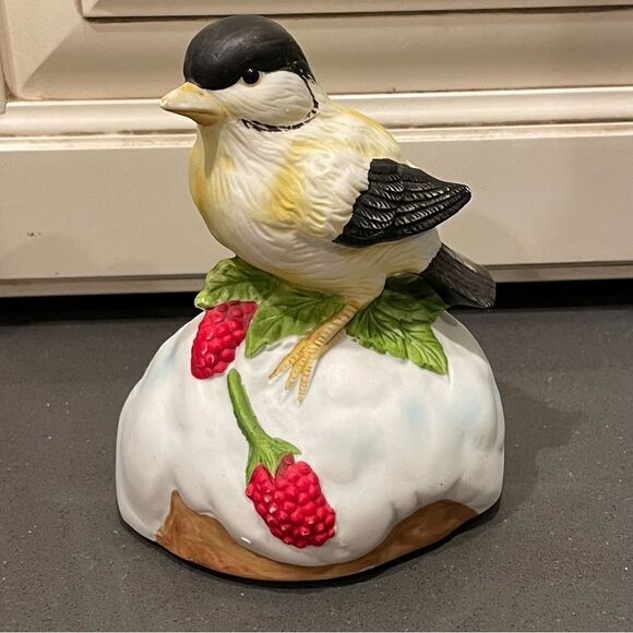 Chickadee yellow porcelain bird music box für Elise - Picture 8 of 10